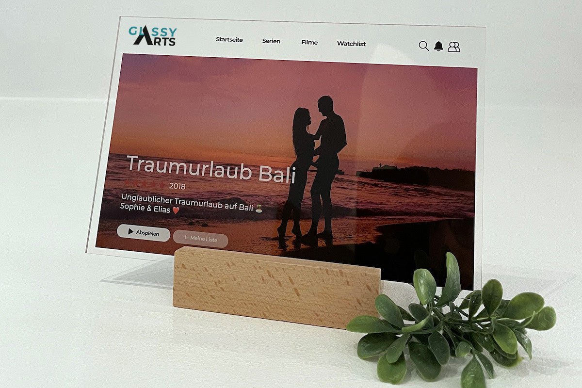 Pochette d'album en verre personnalisée avec une chanson de vœux